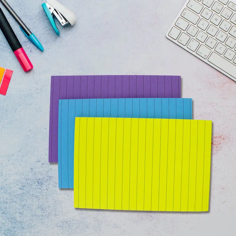 1 Bloc De Notas Rayas 3 Colores Amarillo, Azul Y Morado 45H 2