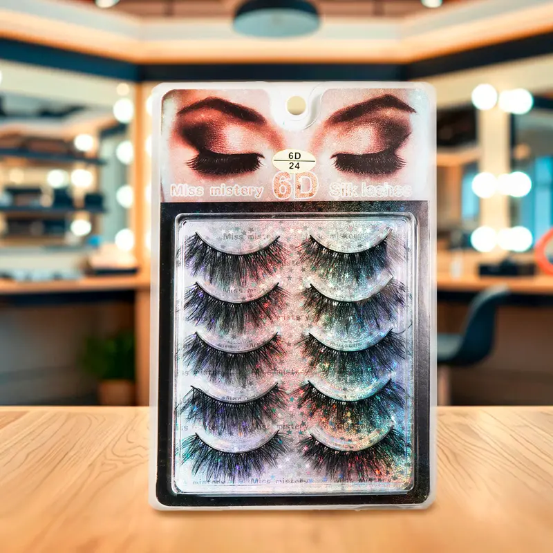 6 Pares De Pestañas, Miss Mistery, 6D Silk Lashes 1