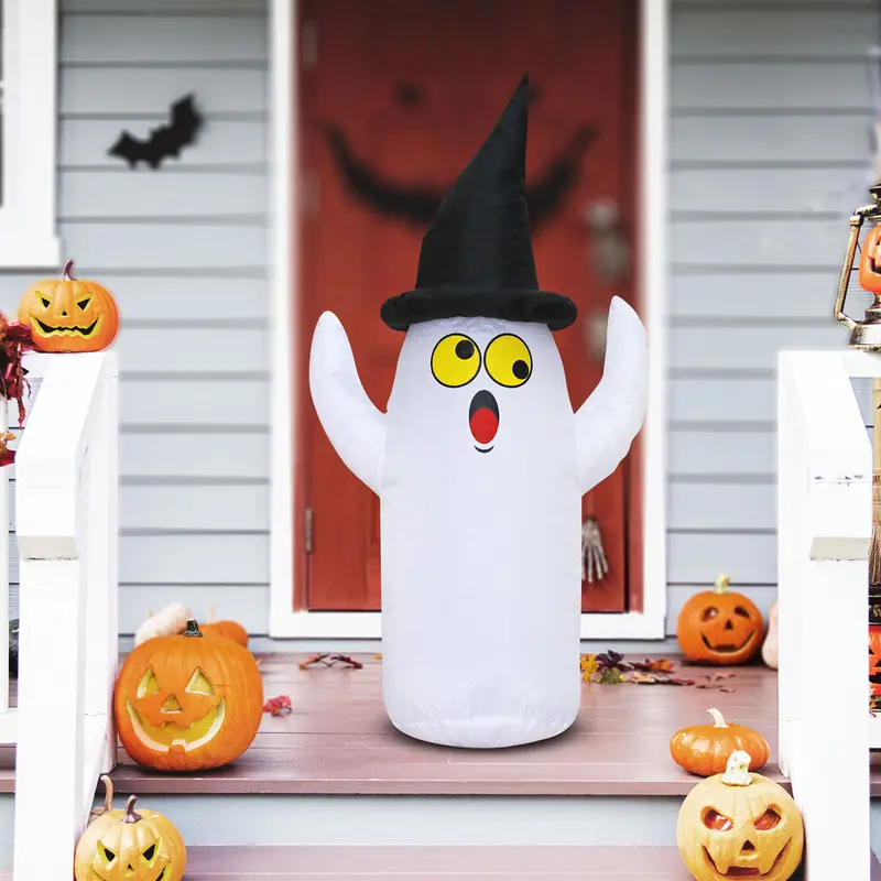 Adorable Fantasma Inflable Para Decoración De Halloween. 1