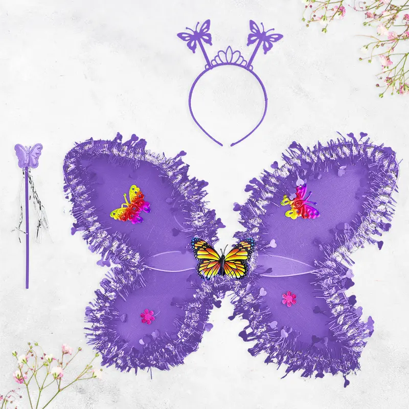 Alas De Mariposa Color Morado 46X40cm 2