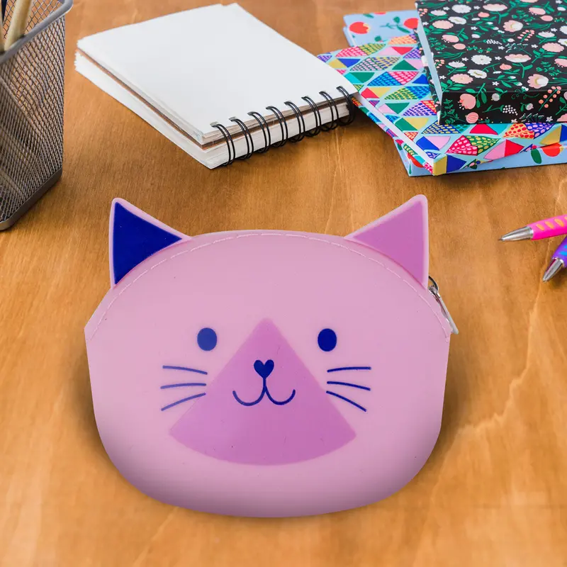 Almacenador De Silicón En Forma De Cara De Gato Color Rosa 1