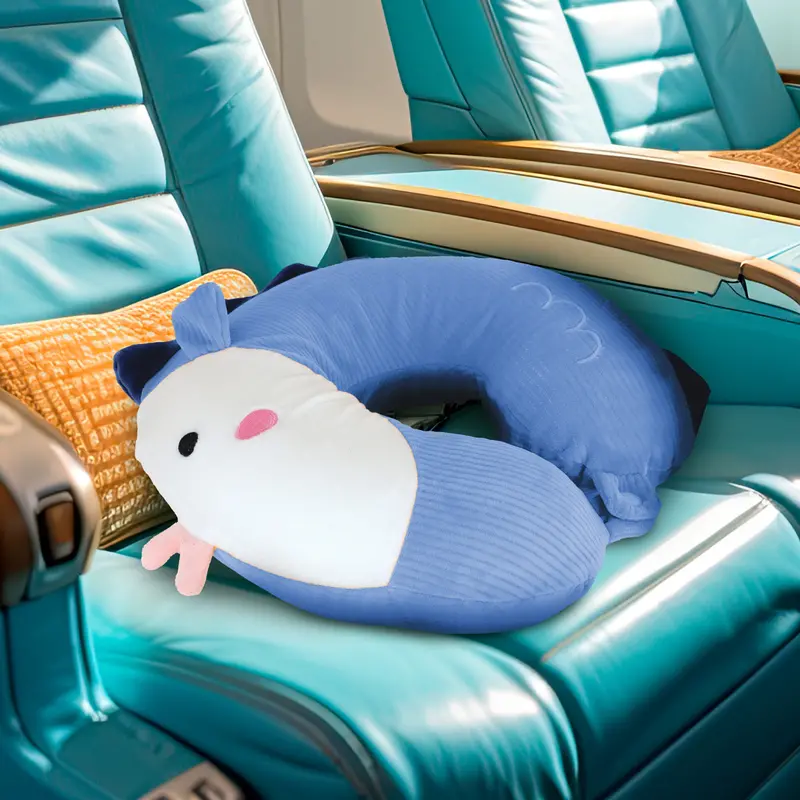 Almohada Con Diseã±O De Pez Color Azul Marino Para Viaje 1