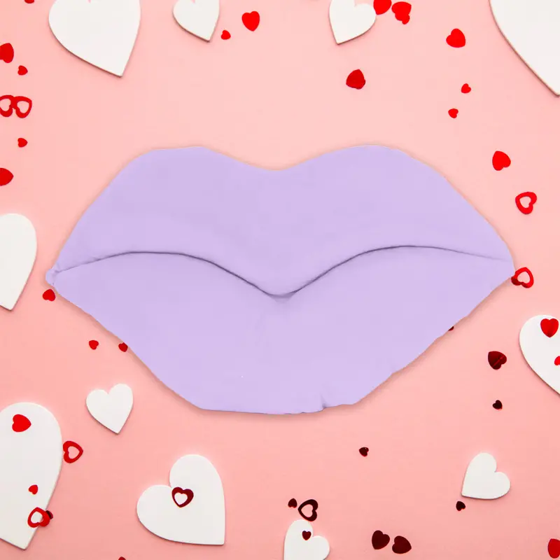 Almohada Con Diseño De Labios, Color Lila 2
