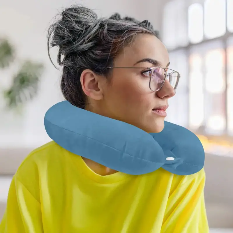 Almohada De Viaje, Color Azul, Ergonómica 1