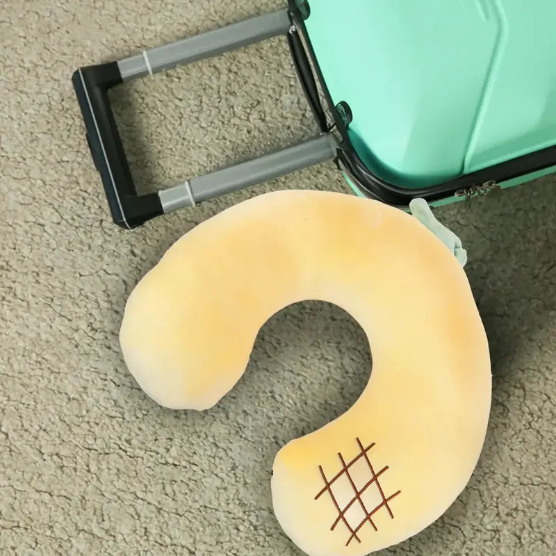 Almohada De Viaje Ergonómica, Color Amarillo Y Café 1