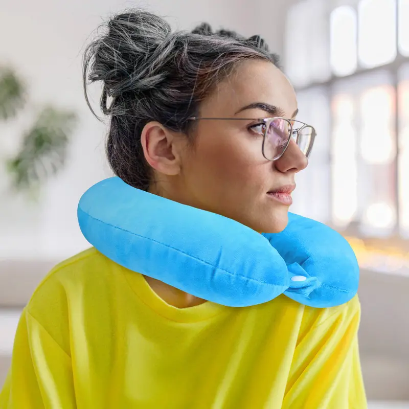 Almohada De Viaje Ergonómica, Color Azul 1
