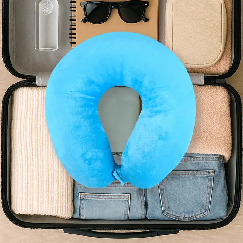 Almohada De Viaje Ergonómica, Color Azul 2