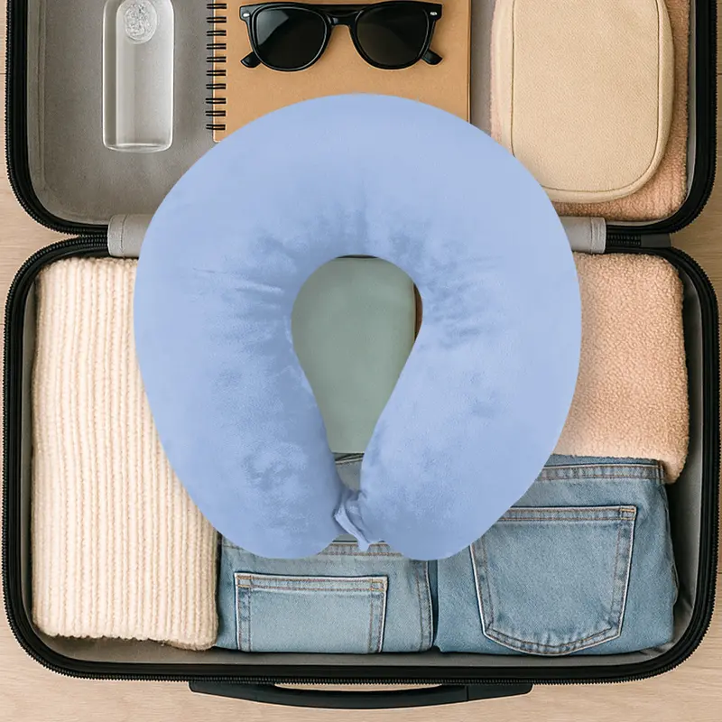 Almohada De Viaje Ergonómica, Color Azul Grisáceo 2
