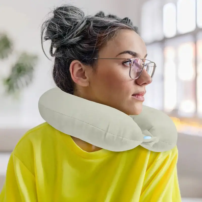 Almohada De Viaje Ergonómica, Color Verde Menta 1