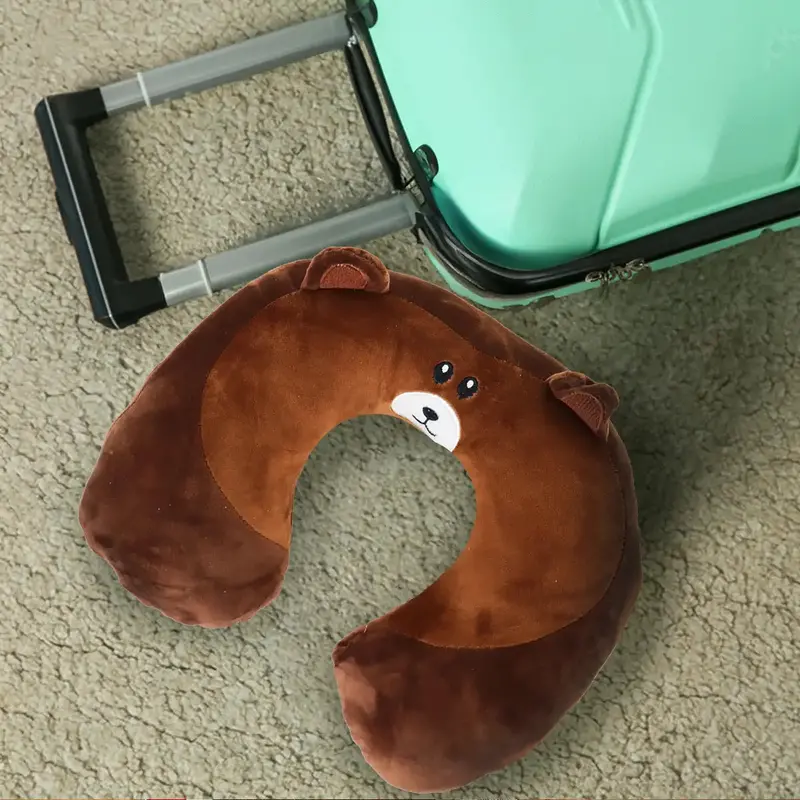 Almohada De Viaje Ergonómica, Oso, Color Café 1