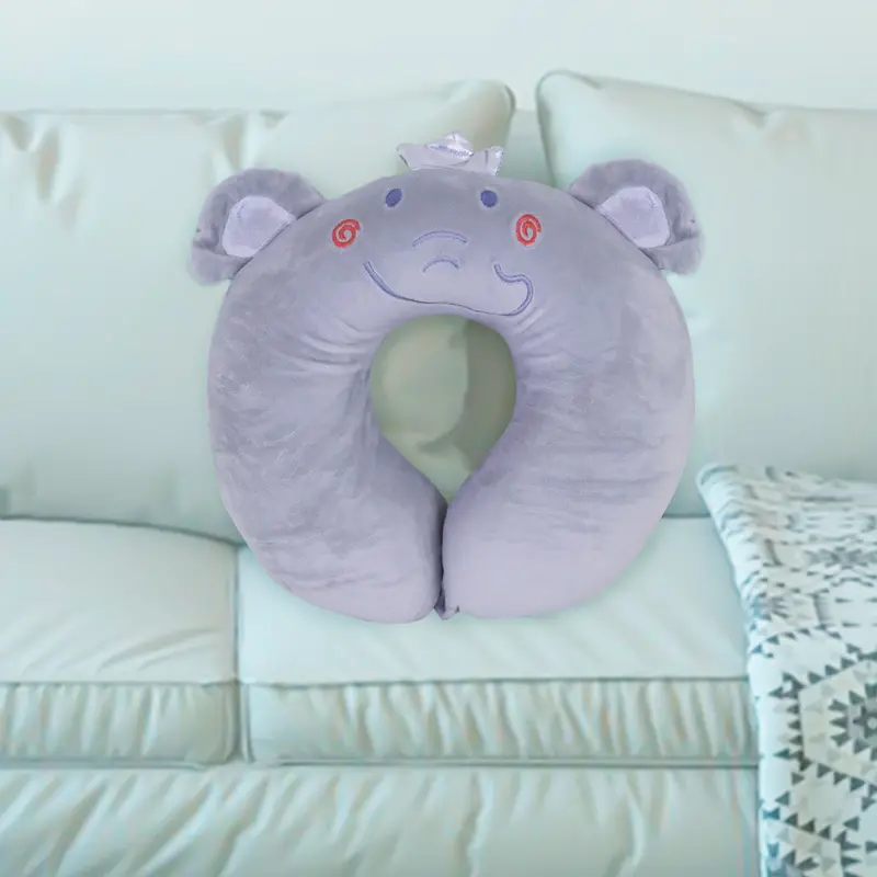 Almohada Para Viaje Con Diseño De Elefante Color Gris 2