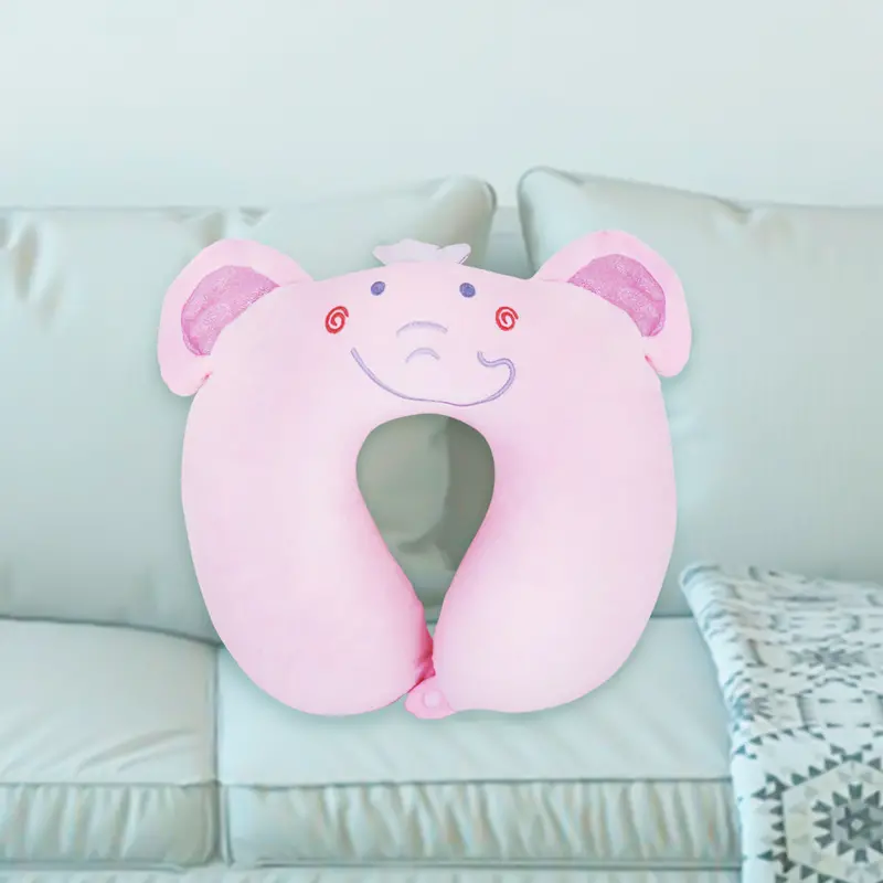 Almohada Para Viaje Con Diseño De Elefante Color Rosa 2