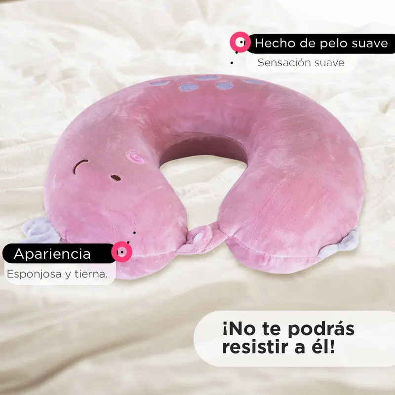 Almohada Para Viaje Con Diseño De Monstruo Color Rosa 1