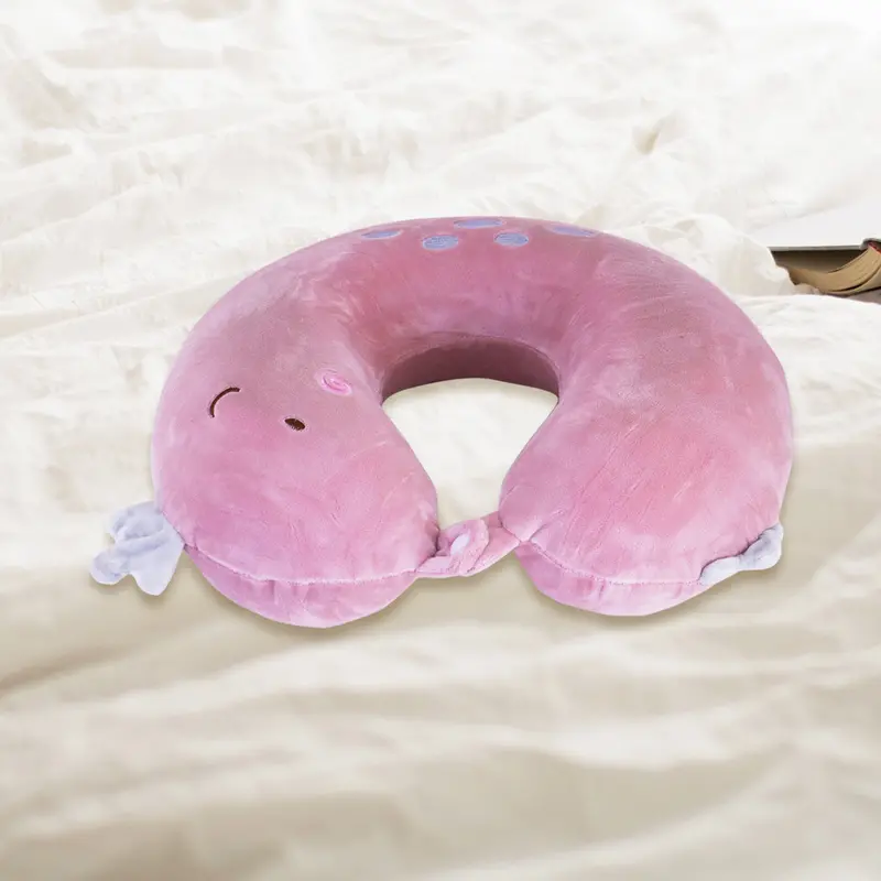Almohada Para Viaje Con Diseño De Monstruo Color Rosa 2