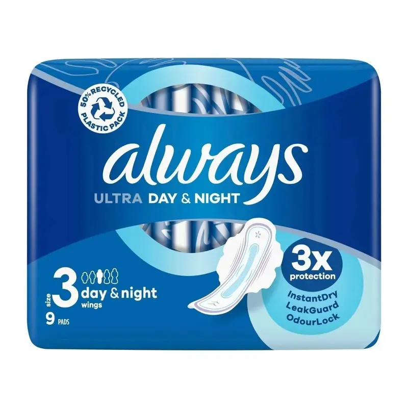 Always Ultra Sanitary Towels Day & Night Wings Size 3 9 Pcs 1