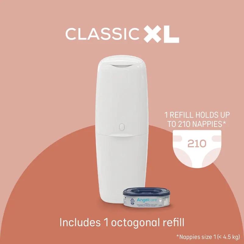 Angelcare Xl Nappy Bin In White 2