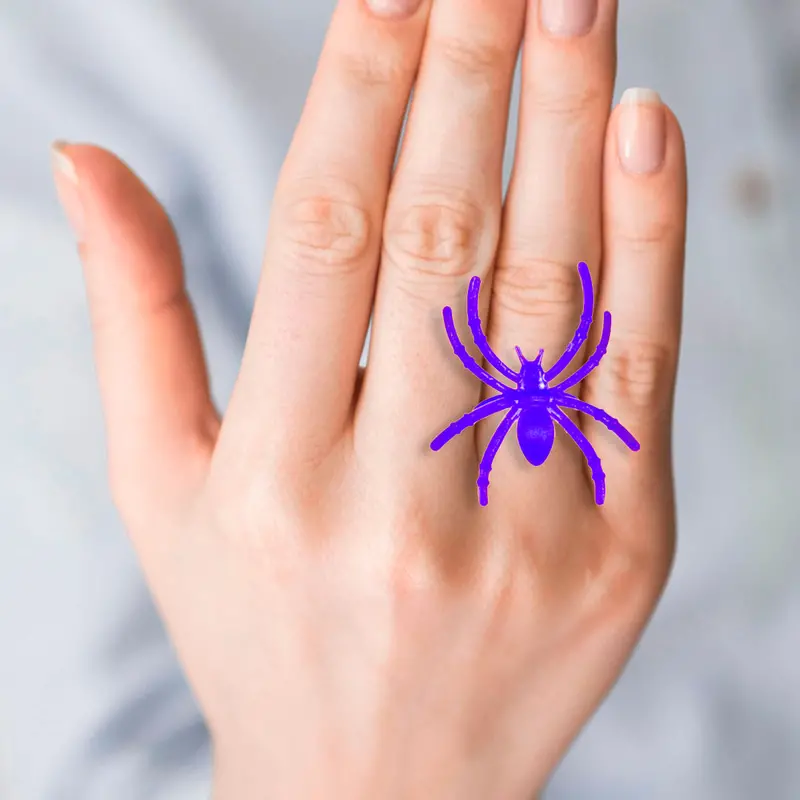 Anillos De Araña, Color Morado, 4 Piezas 2