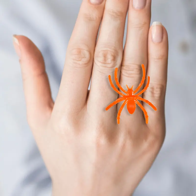 Anillos De Araña, Color Naranja, 4 Piezas 2