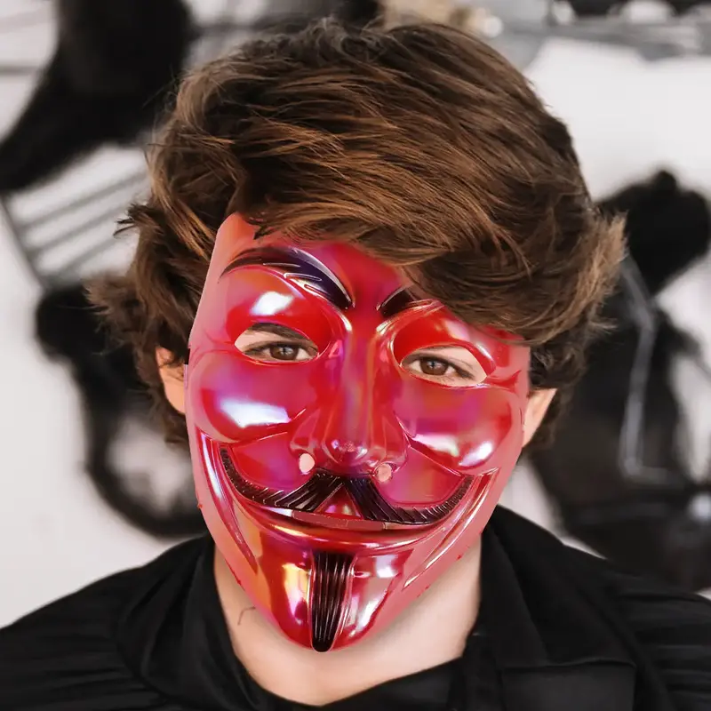 Anonymous, Máscara De Plástico, Color Rojo 1
