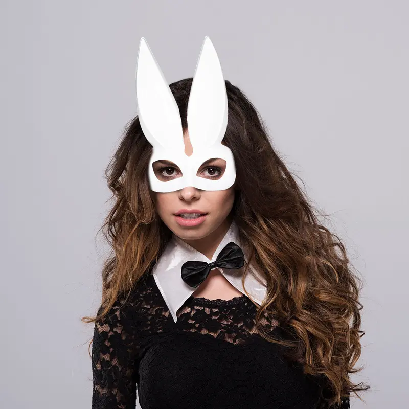 Antifaz Con Diseño De Conejo, Color Blanco 1