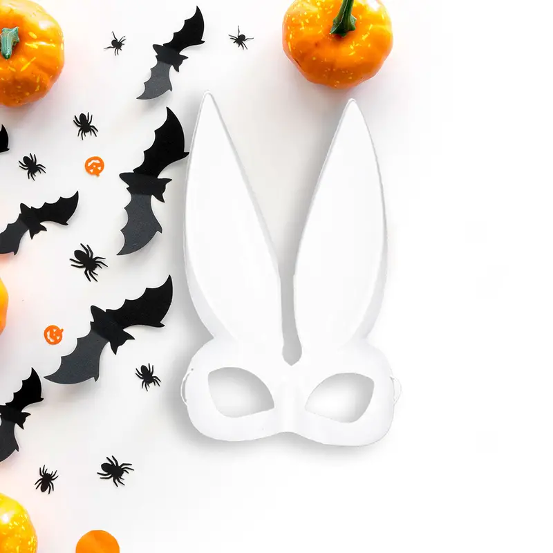 Antifaz Con Diseño De Conejo, Color Blanco 2