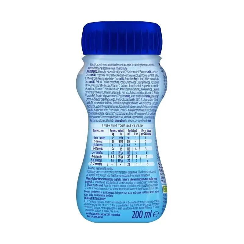 Aptamil 1 First Infant Ready To Feed Liquid Milk From Birth 200Ml 2