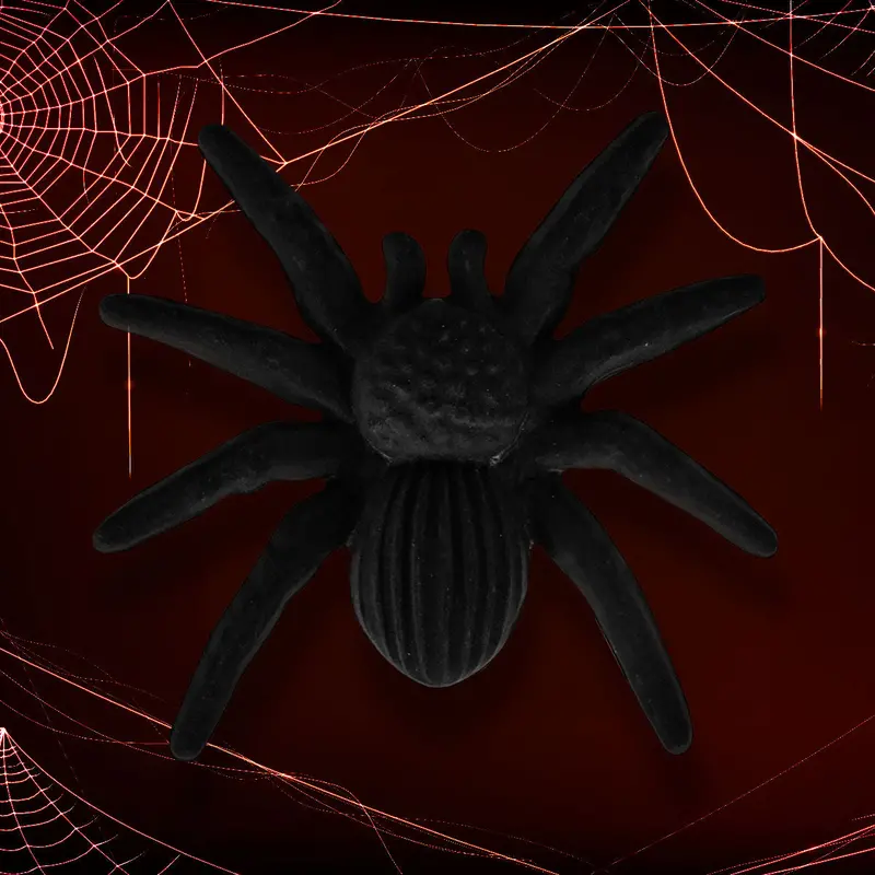 Araña Color Negro Con Textura De Gamuza 1