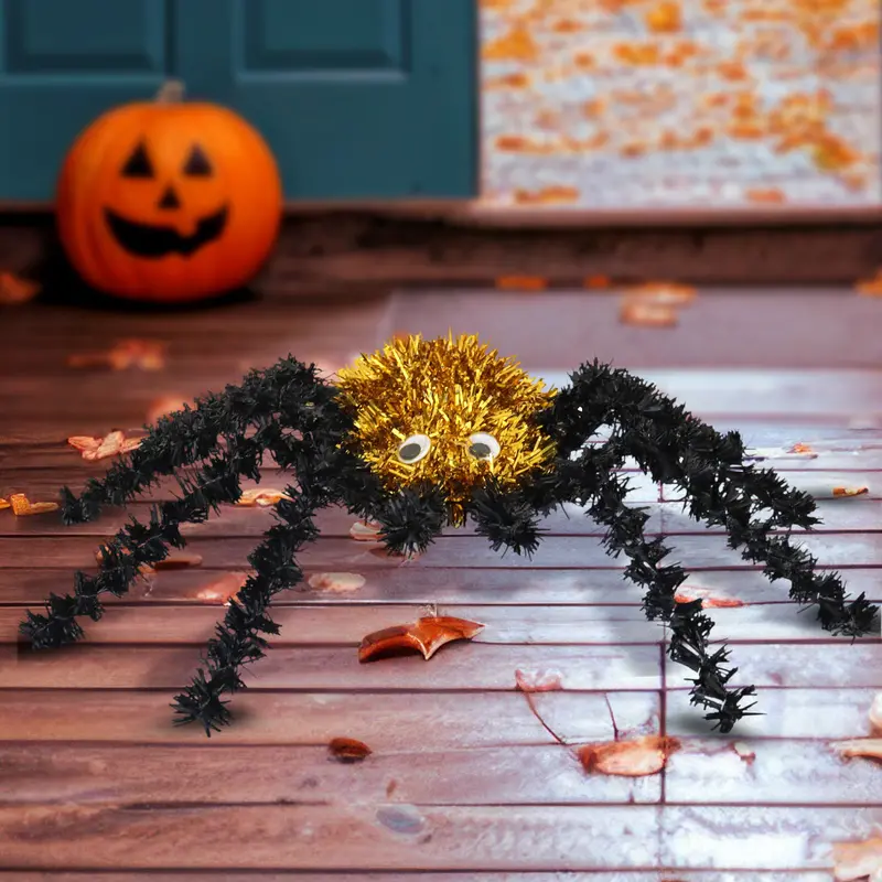 Araña, Tinsel, Color Negro Y Dorado 1