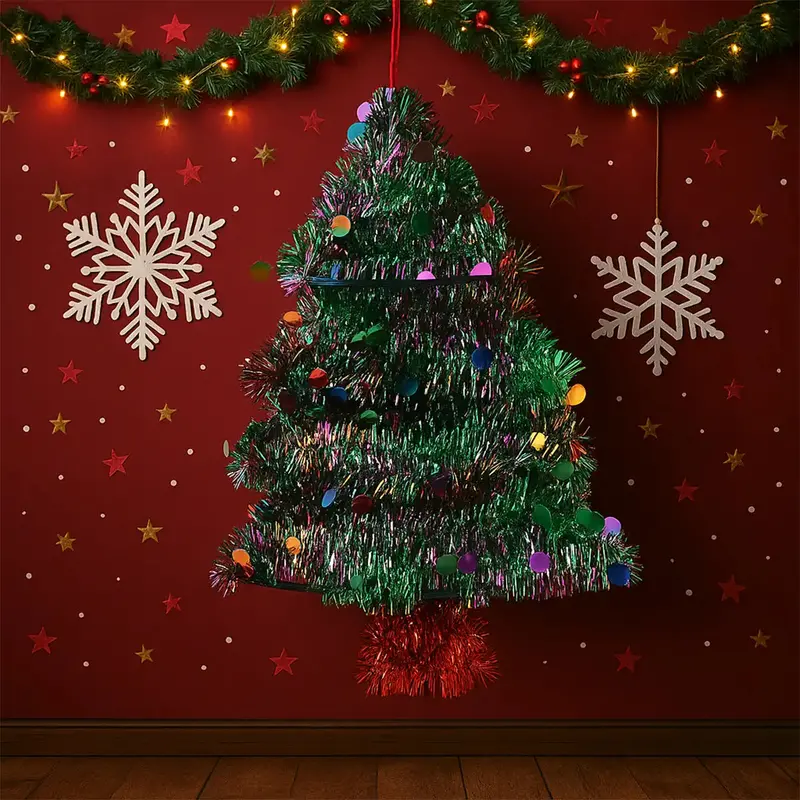 Árbol Navideño Decorativo De Tinsel 2
