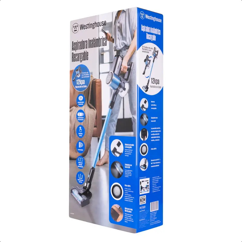 Aspiradora Inalámbrica Westinghouse Azul 180W 3 Velocidades 1