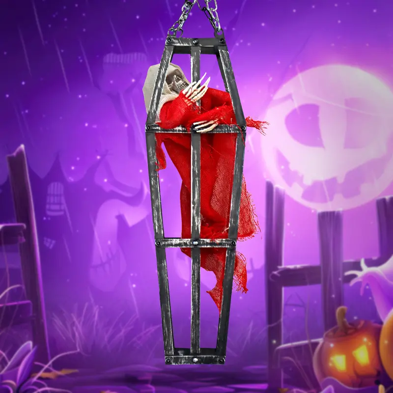 Ataúd Colgante Con Muñeco Para Decoración De Halloween 1