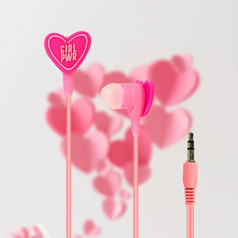 Audífonos Alámbricos De Corazón Inkanto Rosa 1