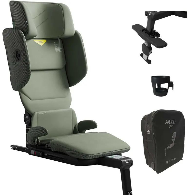 Axkid Up Highback Booster Seat & Accessories In Bloom Green 1