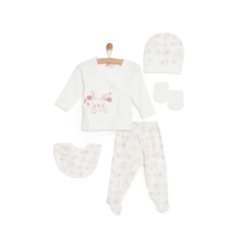 Aziz Bebe Girl 5 Piece Newborn Set - Ecru 1