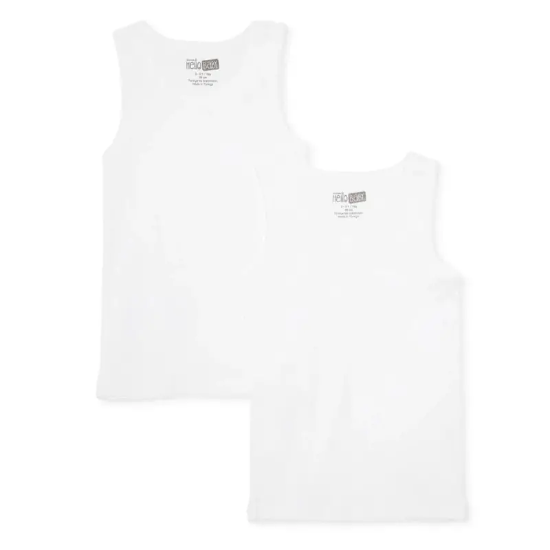 Baby Boy 2-Pack Vests Crew Neck - White 1
