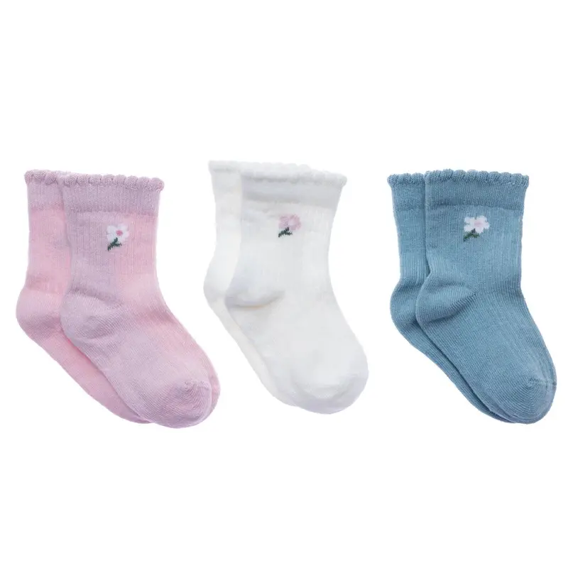 Baby Boy 3-Pack Ankle Socks Floral Print - Light Pink 1