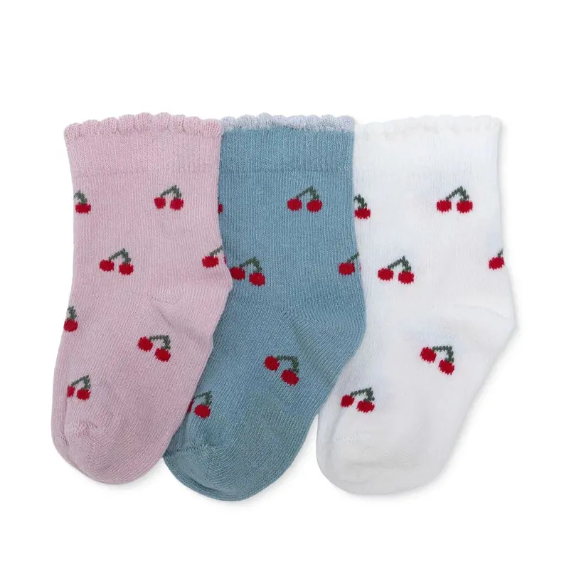 Baby Boy 3-Pack Ankle Socks Fruit Print - Ecru Printed 1