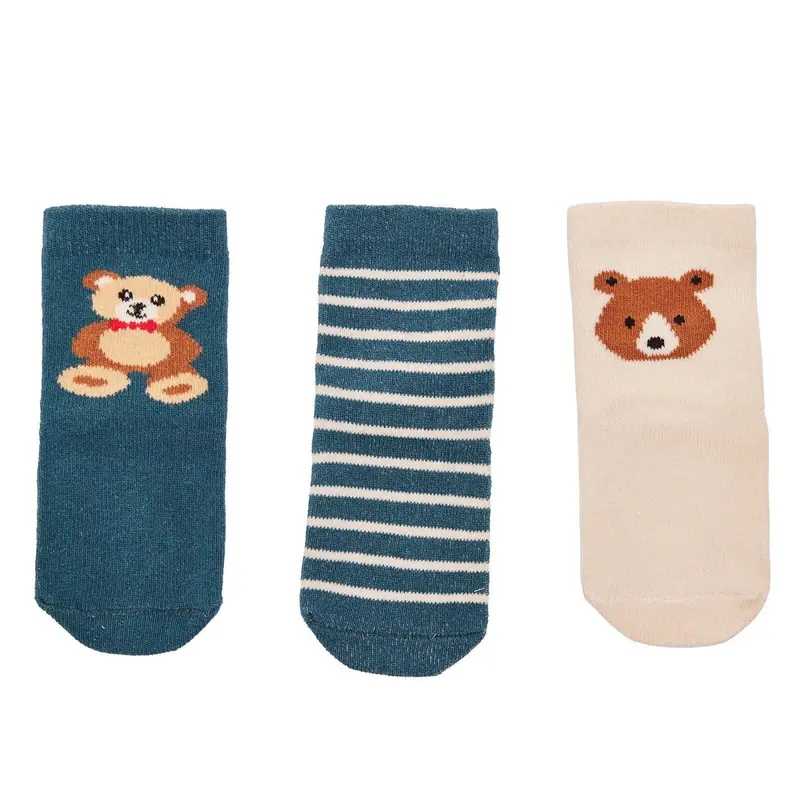 Baby Boy 3-Pack Ankle Socks Polka Dot Print - Green Printed 1