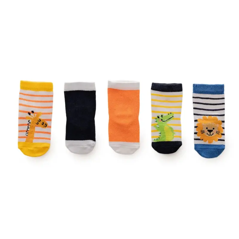 Baby Boy 5-Pack Ankle Socks Polka Dot Print - White Printed 1