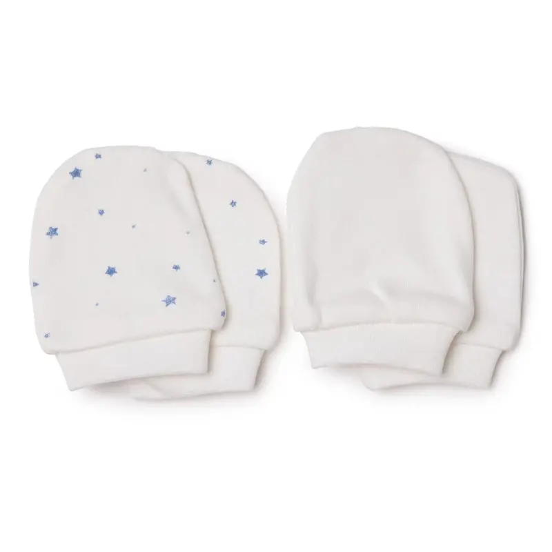 Baby Boy Mittens / Gloves Star Print - Ecru Printed 1