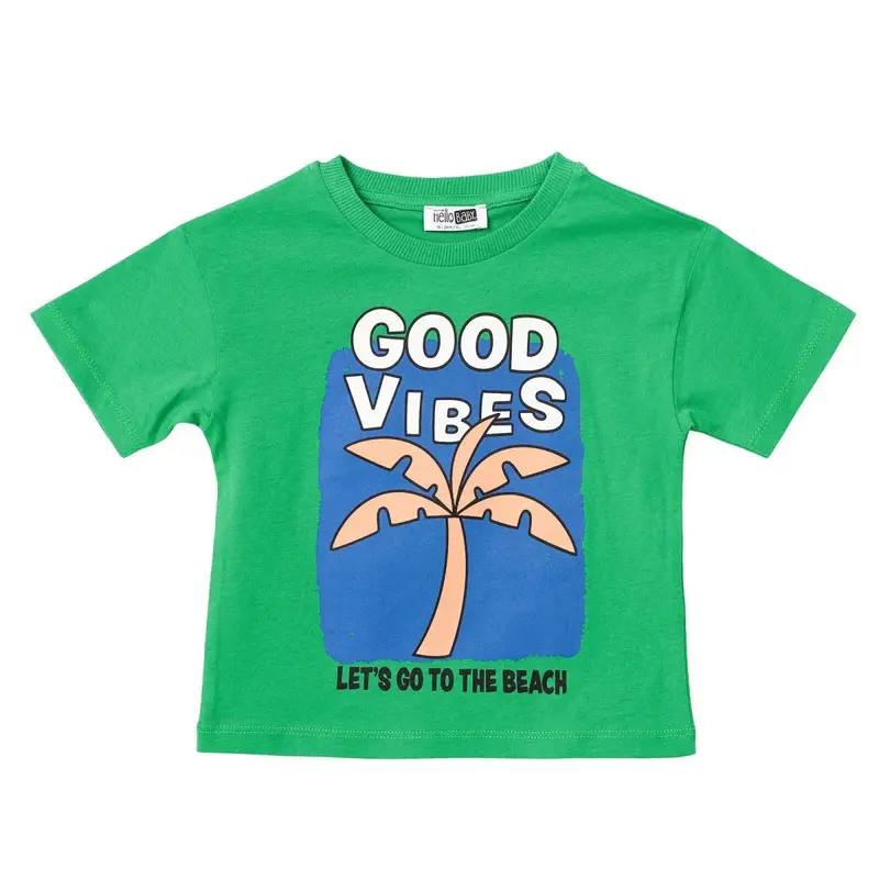 Baby Boy T-Shirt Palm Print Crew Neck - Green 1