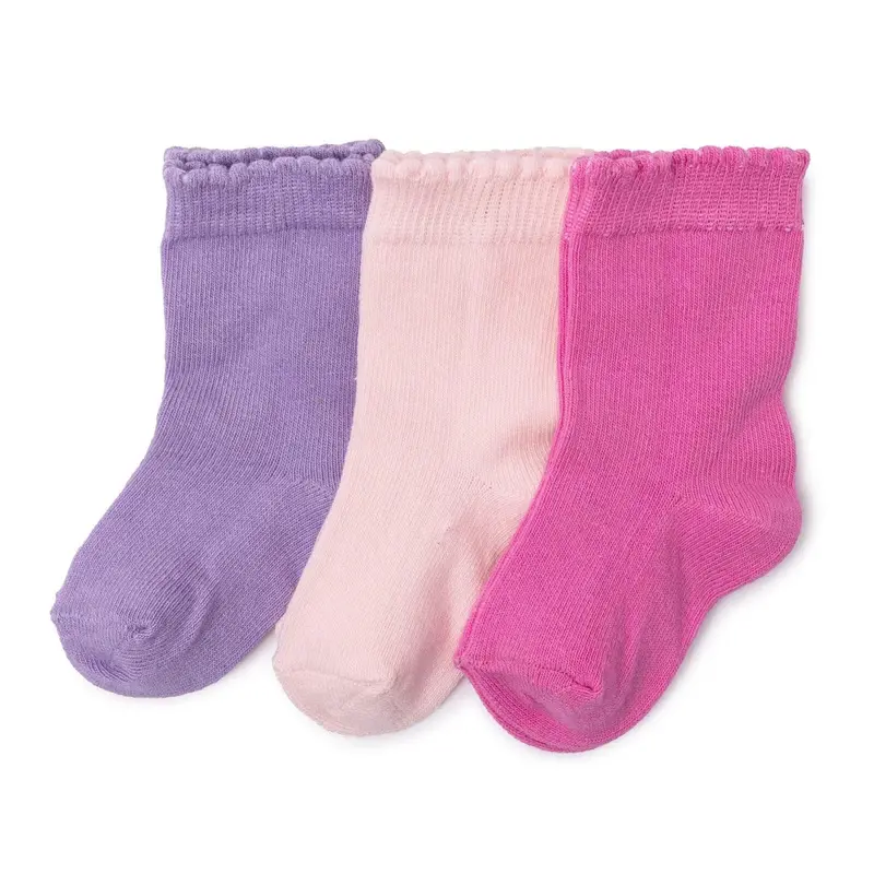 Baby Girl 3-Pack Ankle Socks - Purple 1