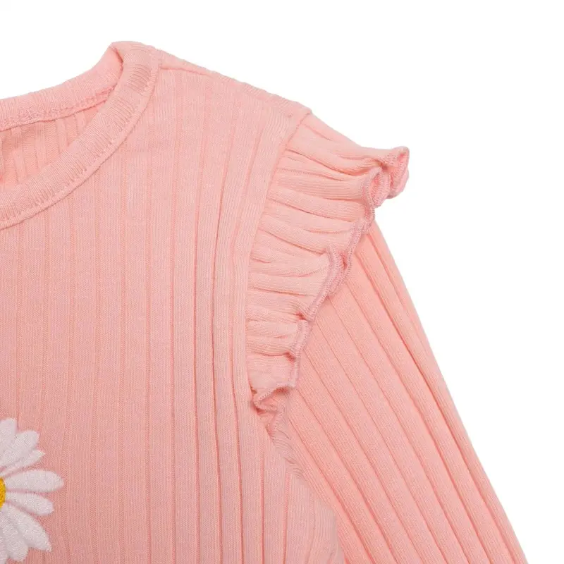 Baby Girl Blouse & Leggings Set Text Print Crew Neck Long Sleeve - Light Pink 7