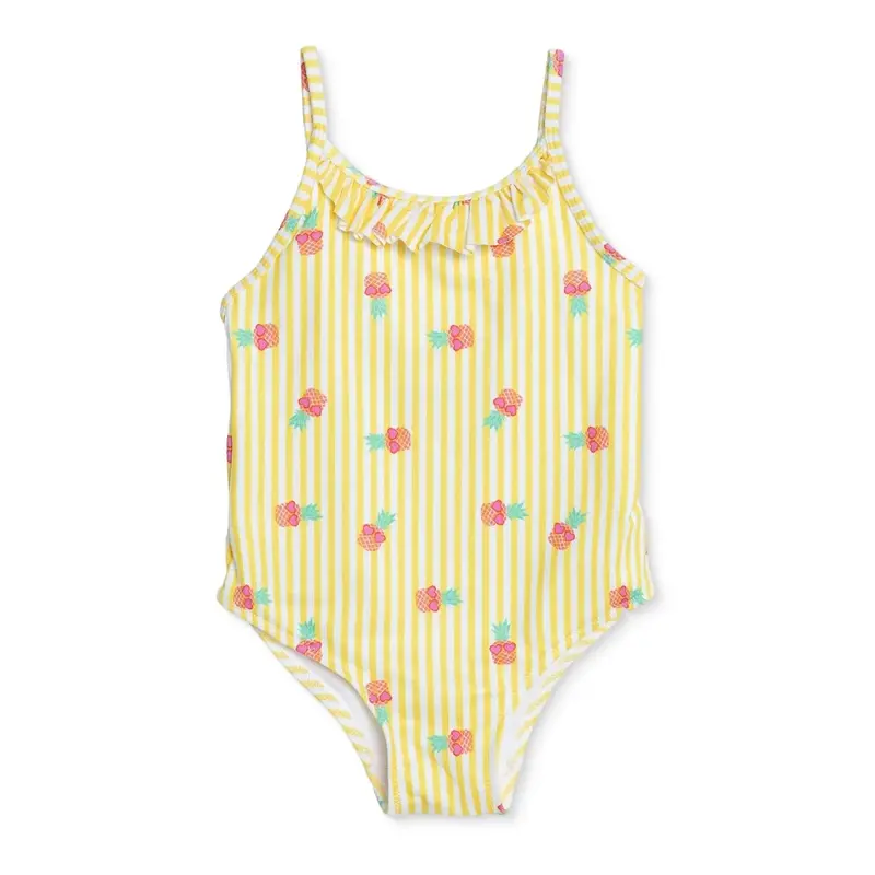 Baby Girl Swimsuit Fruit Print - Yellow 1