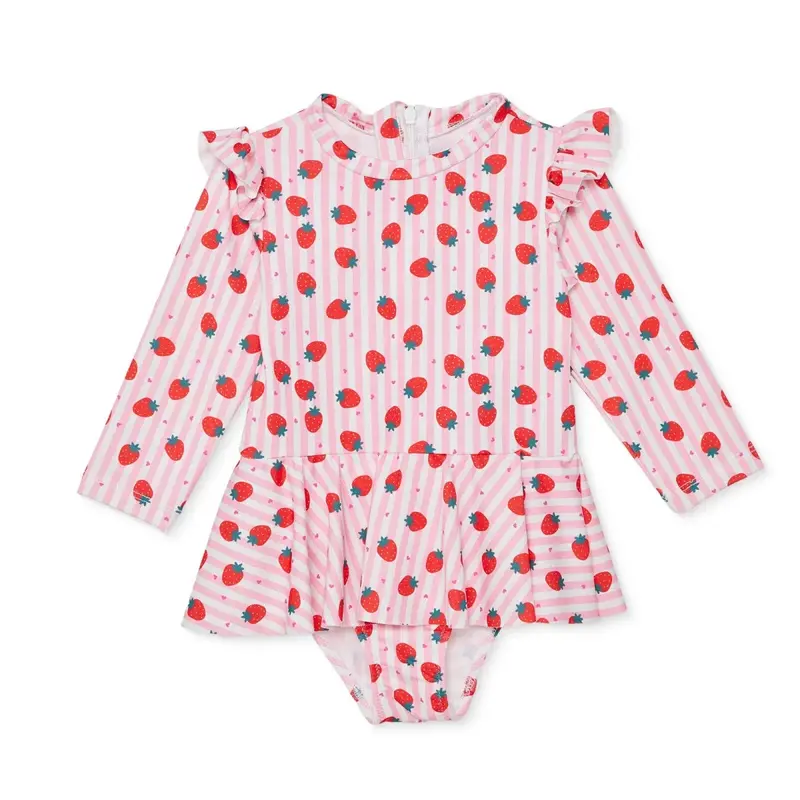 Baby Girl Swimsuit Strawberry Print - Pink 1