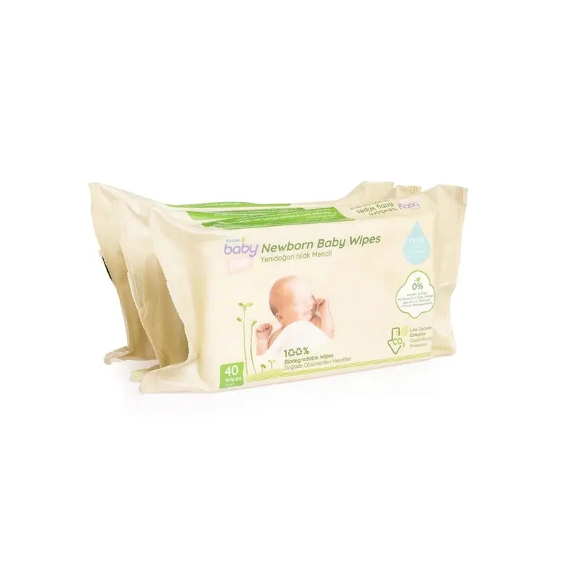 Baby Me Newborn Baby Biodegradable Wipes 3X40 Pcs 2