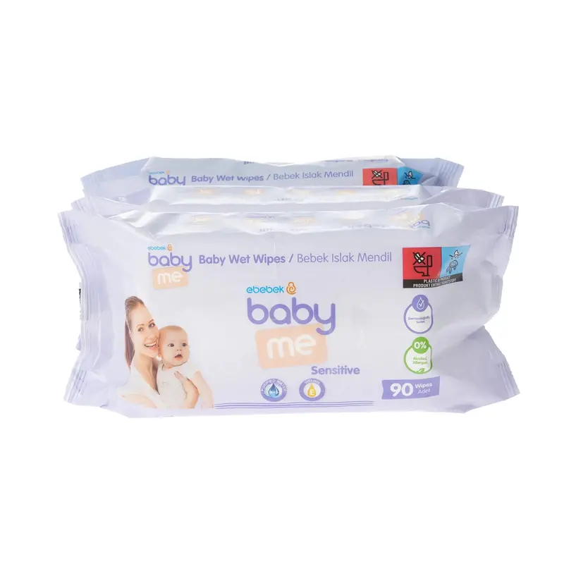 Baby Me Sensitive Wipes 3X90 Pcs 2