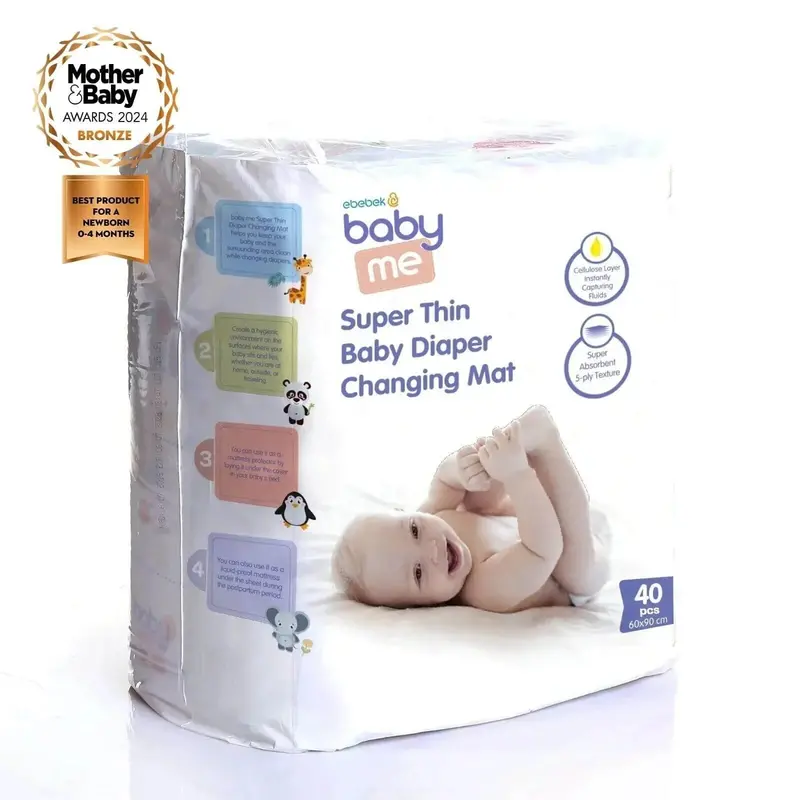 Baby Me Super Thin Baby Nappy Changing Mats 60X90cm - 40 Pcs 1