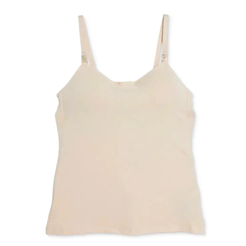 Baby Mom Mother Nursing Vest Decorative Collar Sleeveless - Nude 1