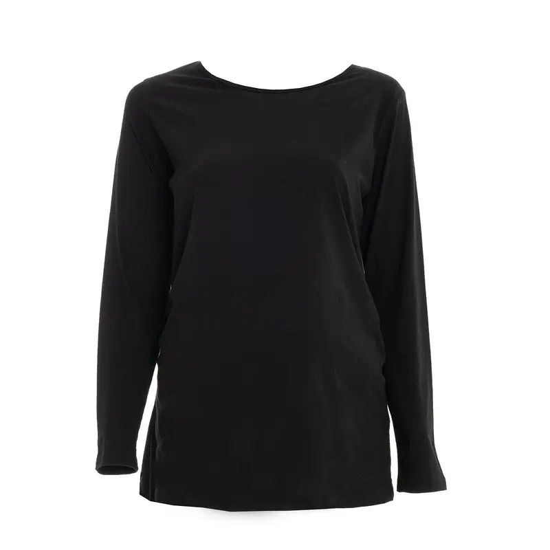 Baby Mom Short Sleeve Maternity Tshirt - Black 1